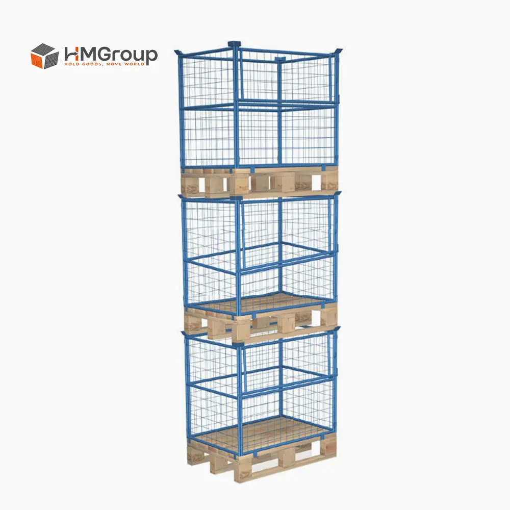 stacking wire steel cage pallet