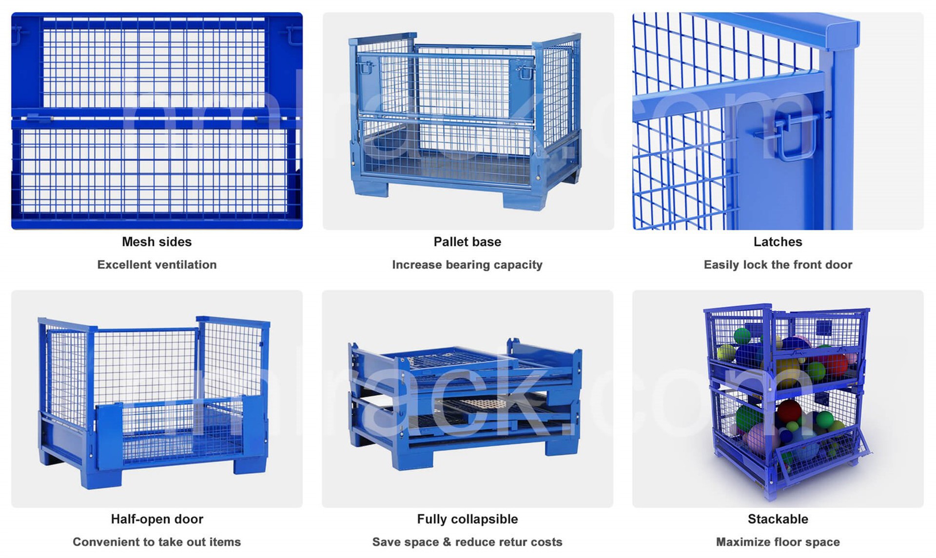 Details-T7-steel metal storage pallet cages Details-T7-steel metal storage pallet cages