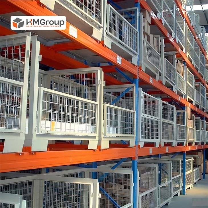 Skladiščna kovinska zabojna paleta